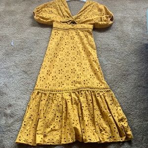 ASOS Mustard Yellow Laced Maci Dress